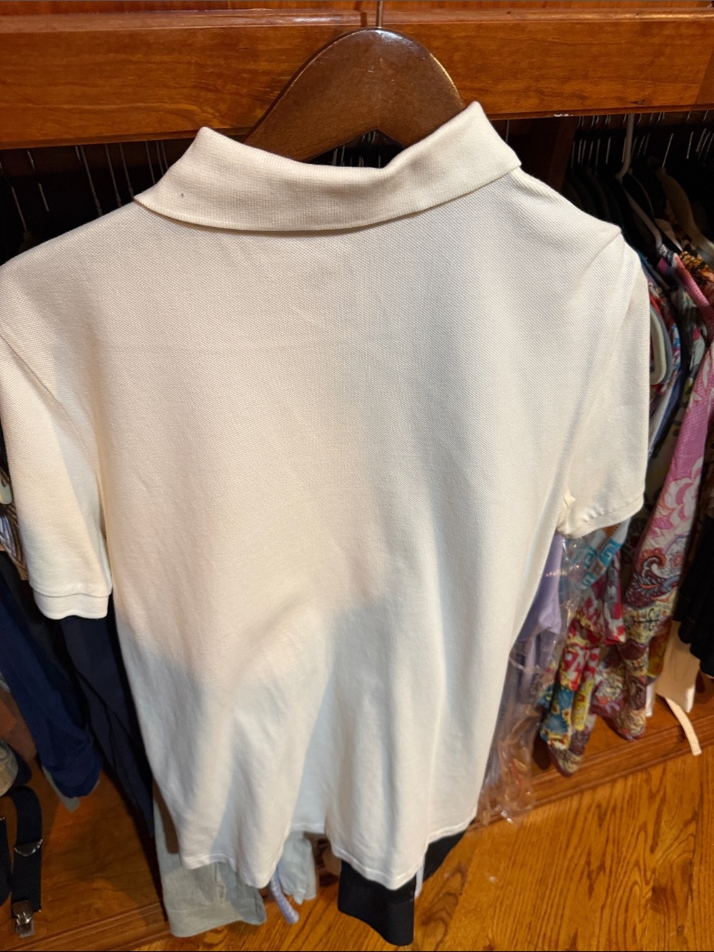 Polo by Ralph Lauren Cream Polo Shirt with Navy Pony - Picture 4 of 4